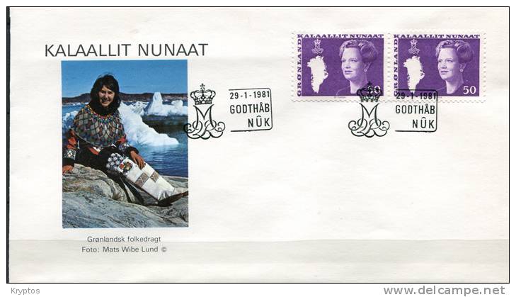 Greenland 1981-89. 7 FDCs. "Queen Margrethe II" - FDC