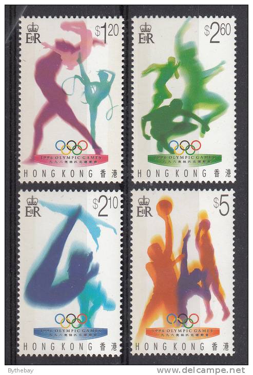 Hong Kong MNH Scott #739-#742 Set Of 4 1996 Summer Olympics - Gymnastics, Diving, Running, Basketball - Nuevos