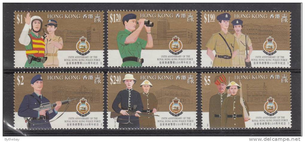 Hong Kong MNH Scott #693-#698 Set Of 6 Royal Hong Kong Police Force 150th Anniversary - Nuevos