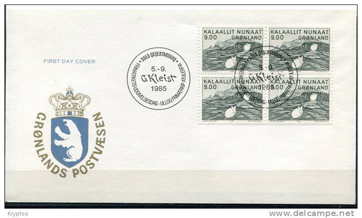 Greenland 1984-85. 4 FDCs - Blocks Of 4 Stamps. - FDC