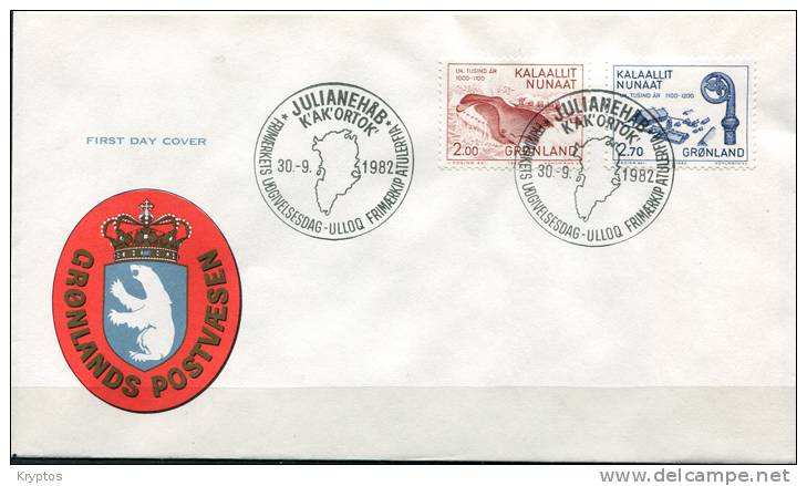 Greenland 1982-85. 5 FDCs "Greenland In 1000 Years" - FDC