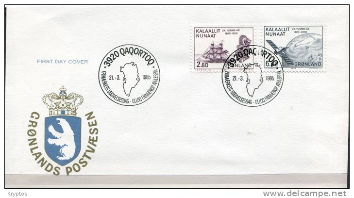 Greenland 1982-85. 5 FDCs "Greenland In 1000 Years" - FDC