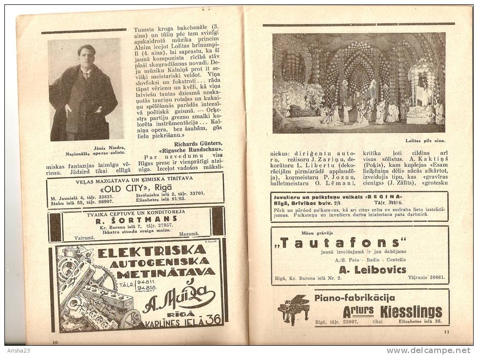 Latvia - Old Latvian National Opera Programm 1934 - 1935 - 44 Pages - R Program - Programs