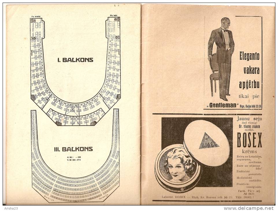 Latvia - Old Latvian National Opera programm 1934 - 1935 - 44 pages - R program