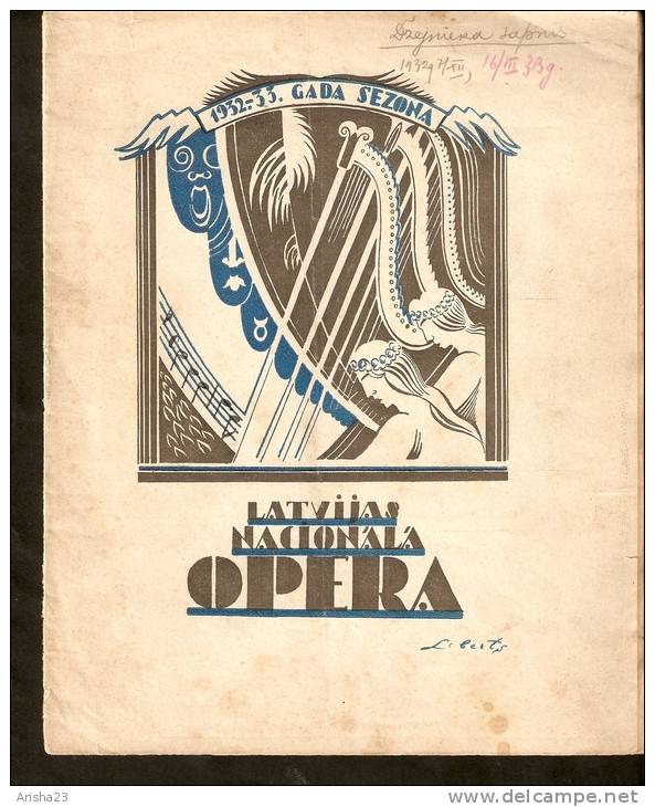 Latvia - Old Latvian National Opera Programm 1932 - 1933 - 24 Pages - R Program - Programs