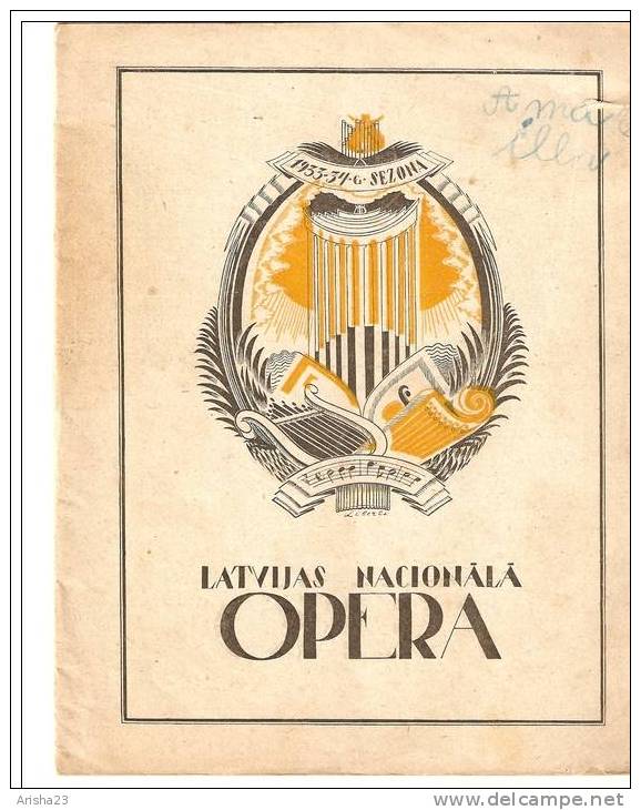 Latvia - Latvian National Opera Programm 1933 - 1934 - 28 Pages - R - Programs