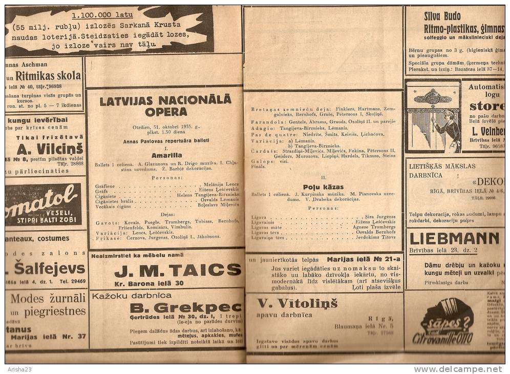 Latvia - Latvian National Opera programm 1933 - 1934 - 28 pages - R