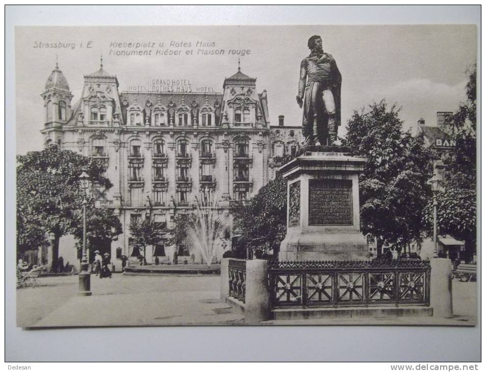 Cpa Strassburg Kleberplatz U Rotes Haus - Monument Kleber Et Maison Rouge - GI01 - Strasbourg