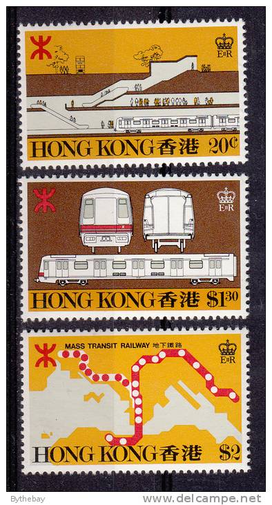 Hong Kong MNH Scott #358-#360 Set Of 3 Mass Transit Railroad - Various Views - Ongebruikt