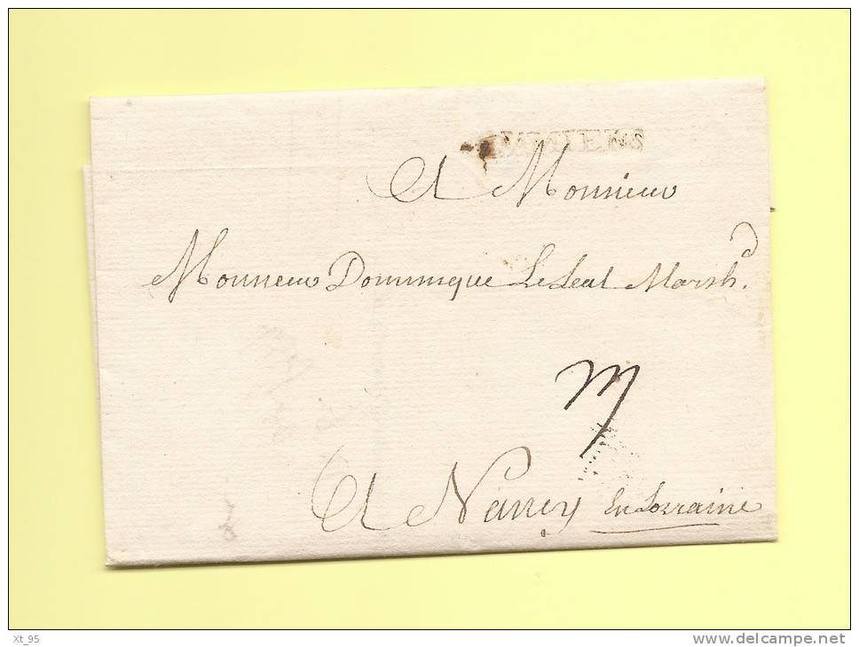 Amiens - D'AMIENS - Somme - Courrier De 1744 Destination De Nancy - Taxe Manuscrite - 1701-1800: Vorläufer XVIII