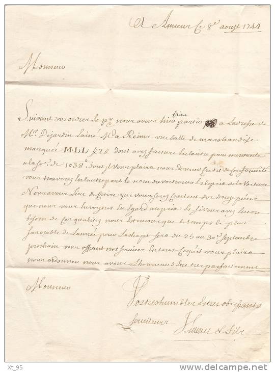 Amiens - D'AMIENS - Somme - Courrier De 1744 Destination De Nancy - Taxe Manuscrite - 1701-1800: Voorlopers XVIII