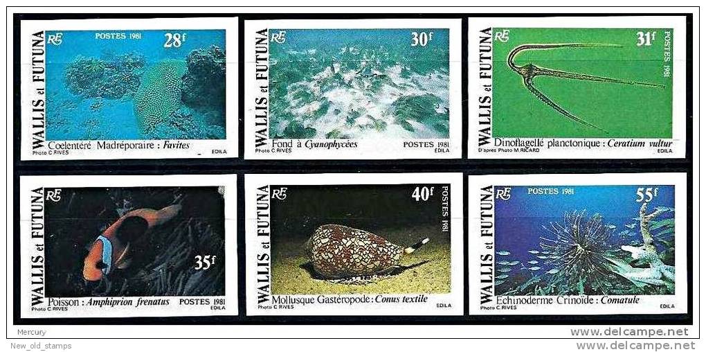 WALLIS & FUTUNA 1981. FISH / MARINE LIFE MNH ** Neuf / POSTFRISH Imperforated / NON-DENT. - Otros & Sin Clasificación