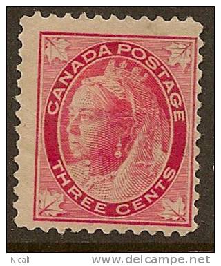 CANADA 1897 3c Carmine QV SG 145 HM YG53 - Unused Stamps