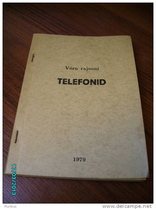 1979  ESTONIA  VÕRU TELEPHONE DIRECTORY - Libros Antiguos Y De Colección