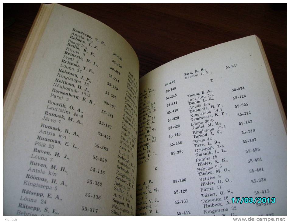 1979  ESTONIA  VÕRU TELEPHONE DIRECTORY - Libros Antiguos Y De Colección