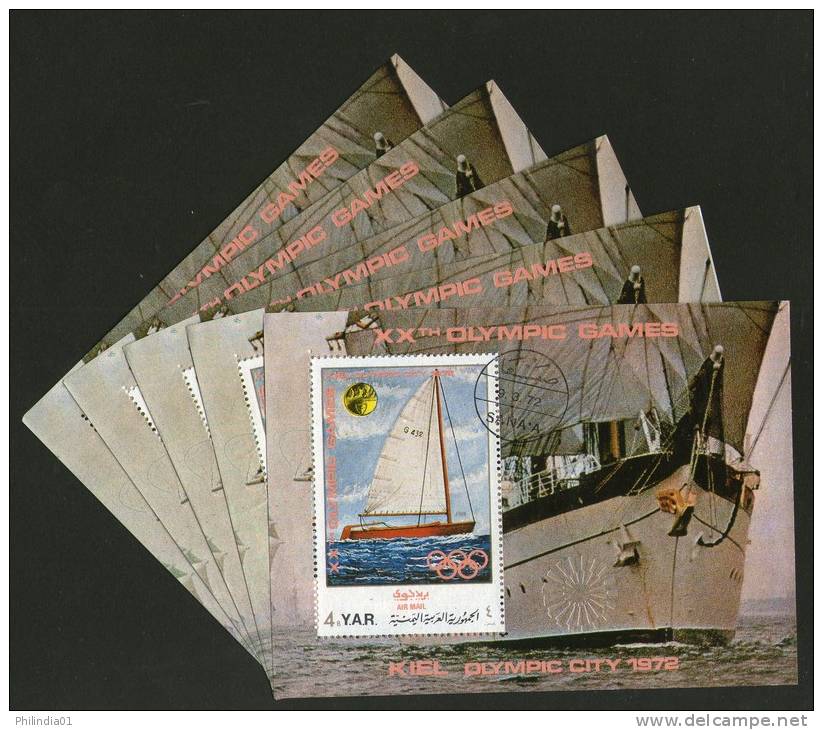 Yemen Arab Republic Munich Olympic Games Yatching Sport Ship M/s Cancelled X5 # 13463 - Estate 1972: Monaco