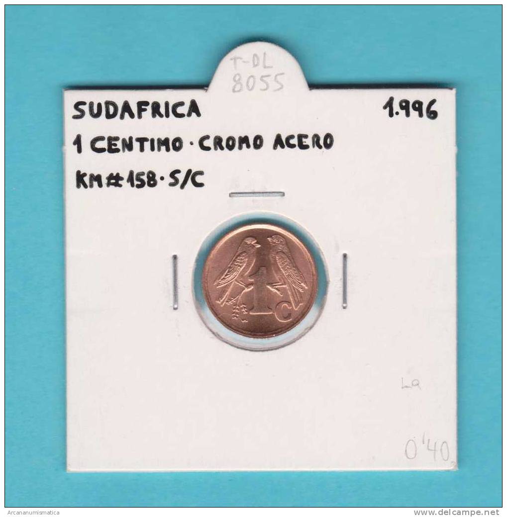 SUDAFRICA  1  CENTIMO  1.996  Cromo Acero  KM#158   SC/UNC      DL-8055 - Sudáfrica