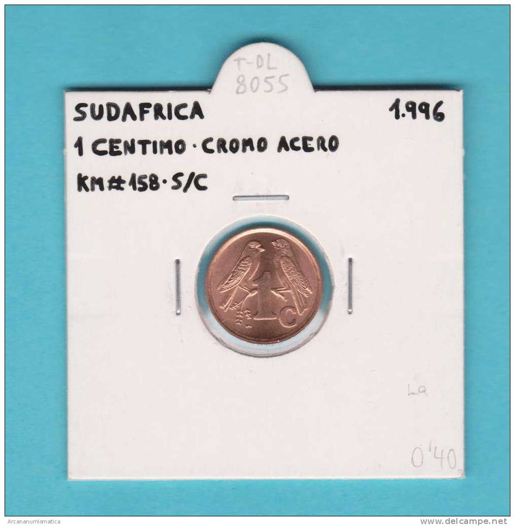 SUDAFRICA  1  CENTIMO  1.996  Cromo Acero  KM#158   SC/UNC      DL-8055 - South Africa