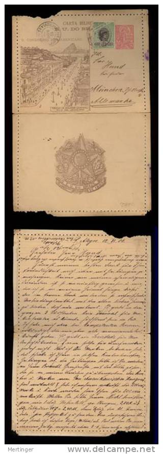 Brazil Brasilien 1906 300R MADRUGADA Uprated Carta Bilhete - Covers & Documents