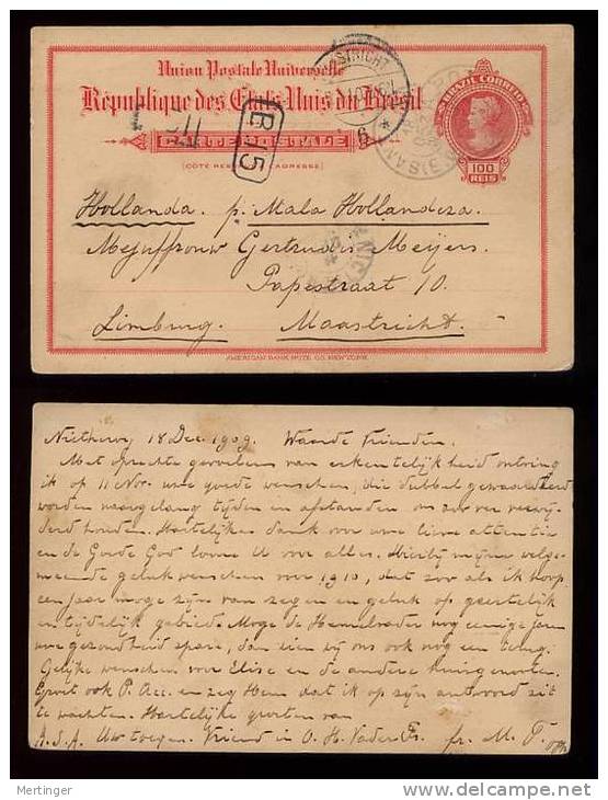 Brazil Brasil 1910 SANTA ROZA PS To Holland - Lettres & Documents