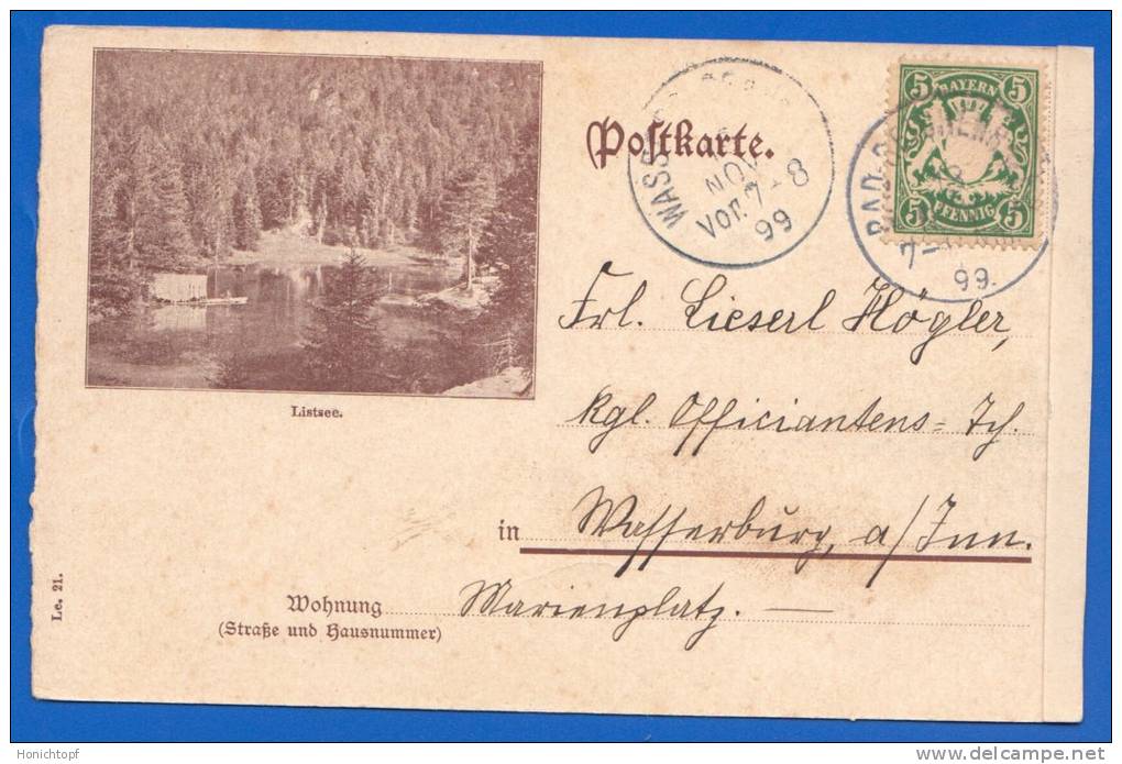 Deutschland; Bad Reichenhall; Nonn; Rückseite Listsee; 1899 - Bad Reichenhall