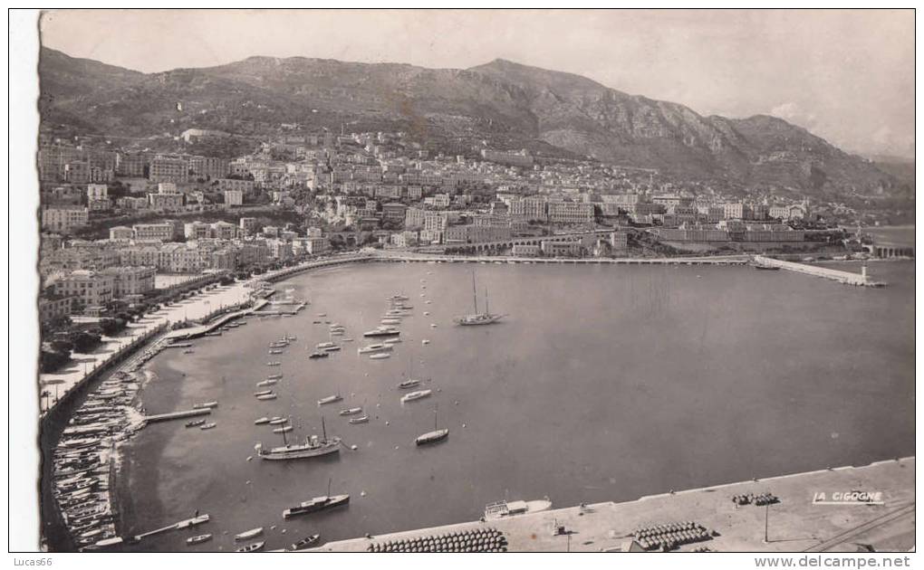 1957 MONACO - VUE PANORAMIQUE SUR LA CONDAMINE ET MONTE CARLO - Autres & Non Classés