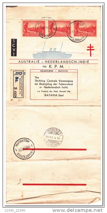 Nederland 1934 Letter Foldet Special Enveloppe England-Australia Douglas Flight - Poste Aérienne