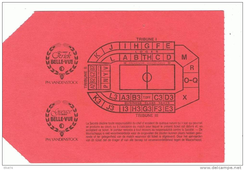 RSC ANDERLECHT - FC ADMIRA WACKER 1990 - COUPE DES VAINQUEURS DE COUPE 1990 (Ticket Football) - Eintrittskarten