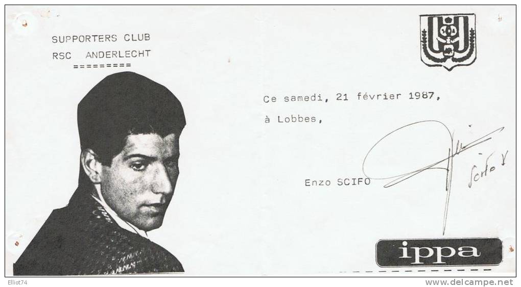 RSC ANDERLECHT - AUTOGRAPHE AUTHENTIQUE ENZO SCIFO 1987 - Autographes