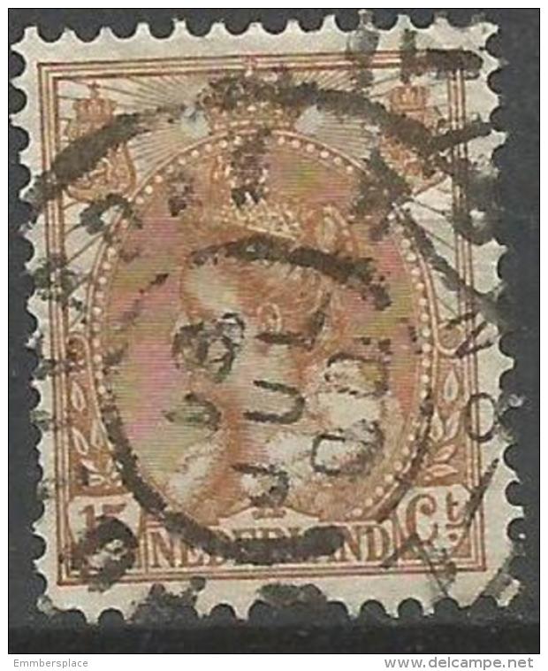 NETHERLANDS - 1898 WILHELMINA 15c BROWN USED (ROTTERDAM 1900 CDS) - Oblitérés