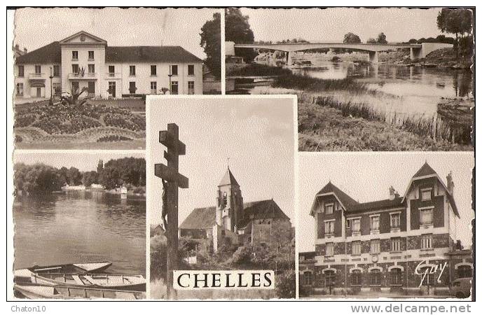 CHELLES - CPSM Multivues (mairie, Pont De Gournay Et De La Marne, église Et Gare) (bon état) - Chelles