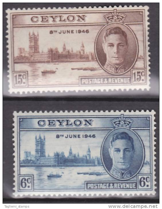 Ceylon, 1946, SG 400/1, Mint Hinged - Ceylan (...-1947)