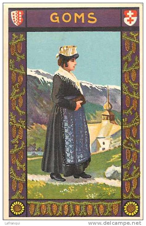 Suisse -ref C105- Dessin Illustrateur Ad Saterelh - Goms   - Carte Bon Etat   - - Goms