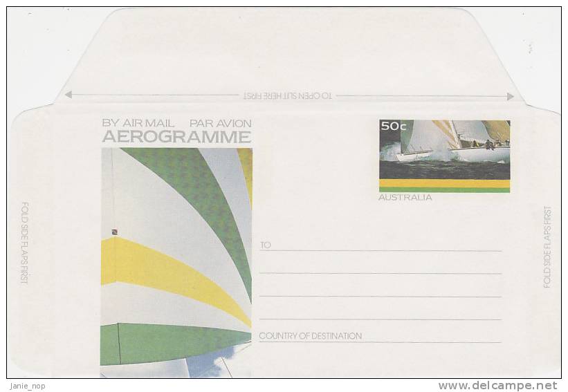 Australia 1987 A80 America's Cup Defence 50c Aerogramme - Aérogrammes