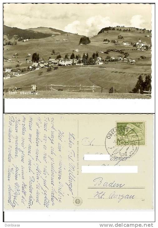 Oberiberg. Postcard 9x14 Travelled 1957 (stamp Sommerferien Wintersport - Posthotel Hubti) - Oberiberg