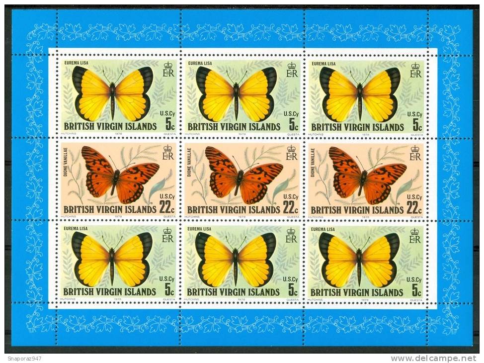 1998 British Virgin Island Fauna Farfalle Butterflies Schmetterlinge Papillons Block MNH** Spa249 - Farfalle