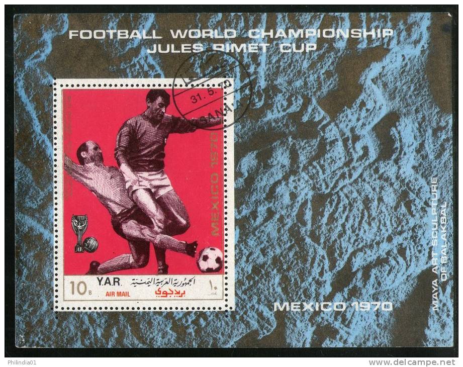 Yemen Arab Republic FIFA World Cup Football Championship Mexico M/s Cancelled  # 13474 - 1970 – Mexique