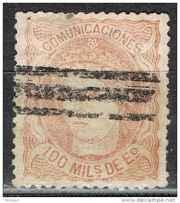 Sello 100 Mils Alegoria 1870, Barrado, Num 108bs º - Oblitérés