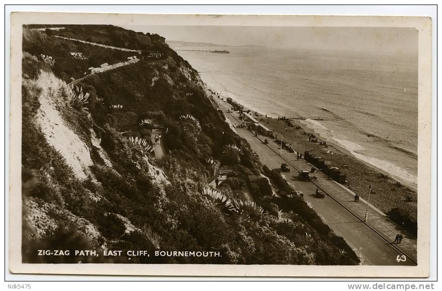 BOURNEMOUTH : ZIG-ZAG PATH, EAST CLIFF / ADDRESS - BEDFORD, ST ANDREWS ROAD (FITZGERALD FINCH) - Bournemouth (avant 1972)