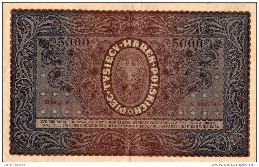 BANQUE DE POLOGNE 5000 - Polen