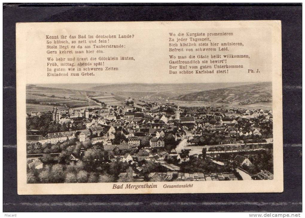 36742    Germania,      Bad  Mergentheim  -  Gesamtansicht  - Lied  Von  Phil.  Dauch  -  Wurzburg,  NV - Bad Mergentheim