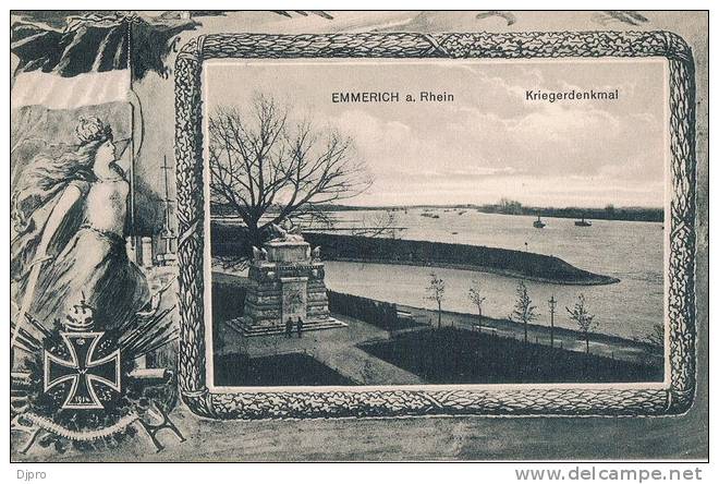 Emmerich  A Rhein  Kriegerdenkmak   Stamp  5 Green 1915  Militarische Uberwachungstell  Antwerpen - Emmerich