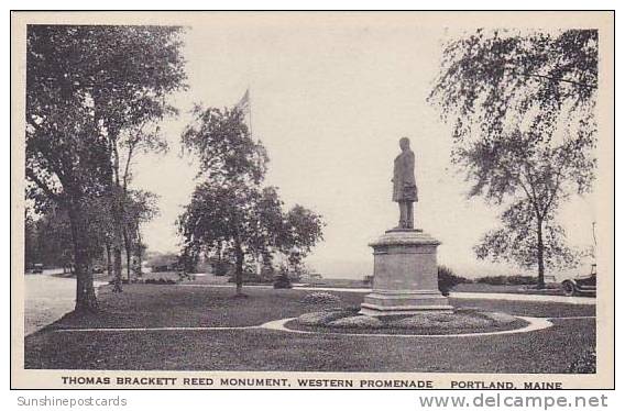 Maine Portland Thomas Brackett Reed Monument Western Promenade Albertype - Portland