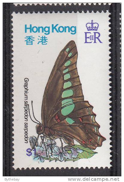 Hong Kong MNH Scott #355 $1 Graphium Sarpedon - Butterflies - Ungebraucht