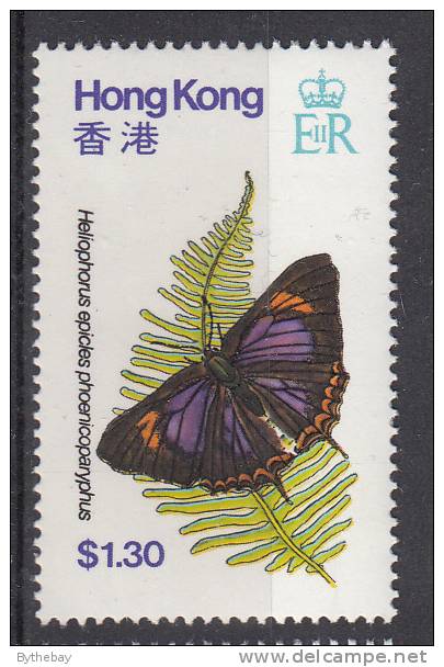 Hong Kong MNH Scott #356 $1.30 Heliophorus Epicles Phoenicoparyphus - Butterflies - Unused Stamps