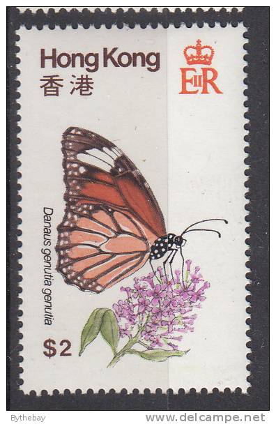 Hong Kong MNH Scott #357 $2 Danaus Genutia - Butterflies - Unused Stamps