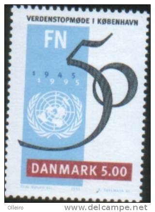 Danimarca Danmark Denmark Dänemark 1995 50° ONU 1v  ** MNH - Nuevos