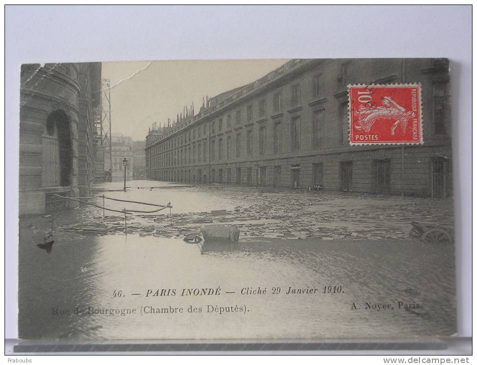 PARIS INONDE - CLICHE 29 JANVIER 1910 - RUE DE BOURGOGNE (CHAMBRE DES DEPUTES) - De Overstroming Van 1910