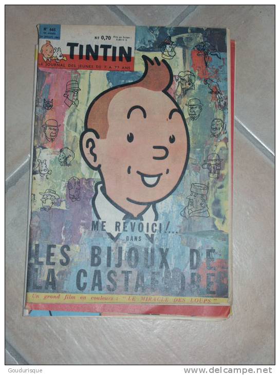 TINTIN JOURNAL DE TINTIN  N°665 ILLUSTRATION COUVERTURE   HERGE - Tintin