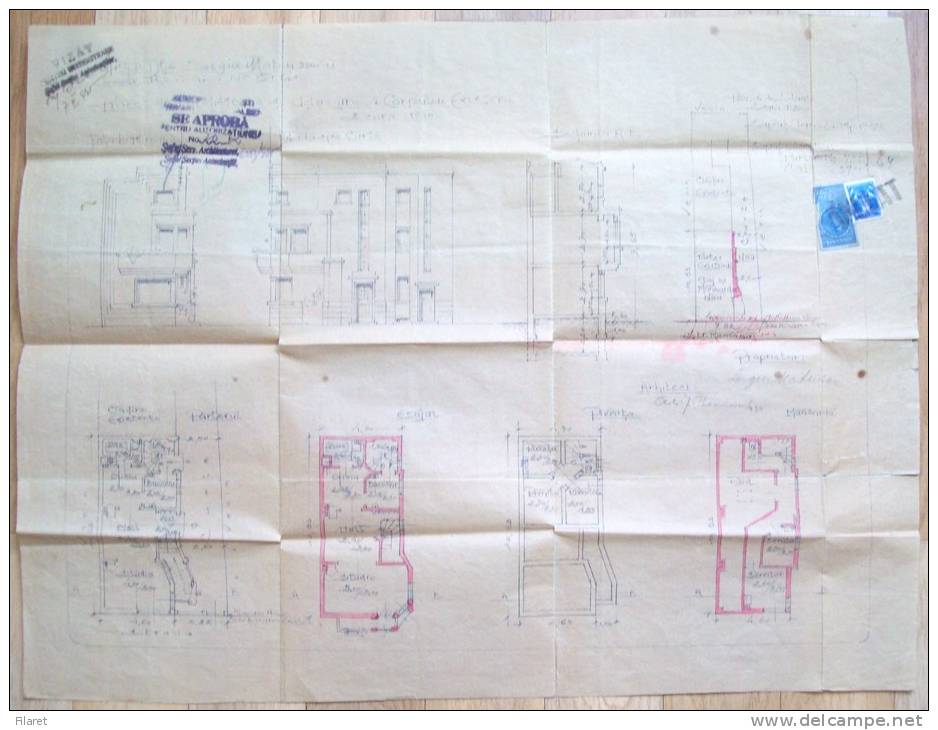 ROMANIA-HOUSE PLAN,STAMPS,FERDINAND - Architektur